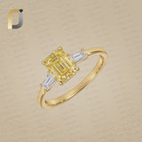 Yellow Lab Grown Diamond 14K Solid Gold Ring