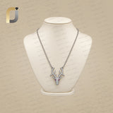 Pave Diamond Antler Pendant Chain Necklace Jewelry
