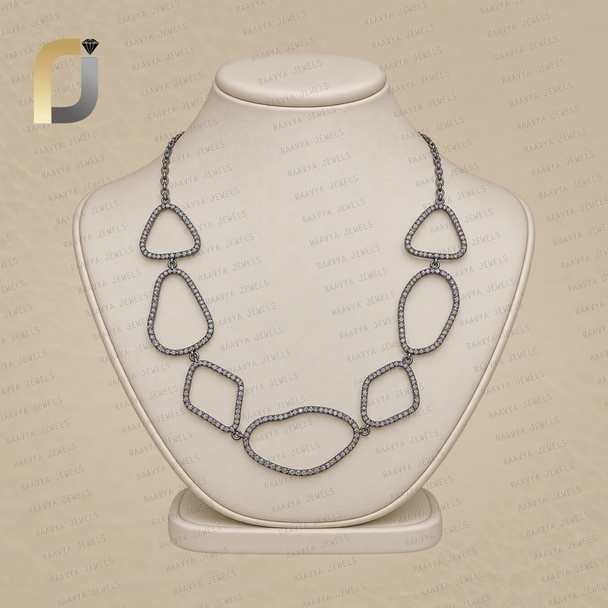 Champagne Diamond 925 Silver Choker Necklace Jewelry