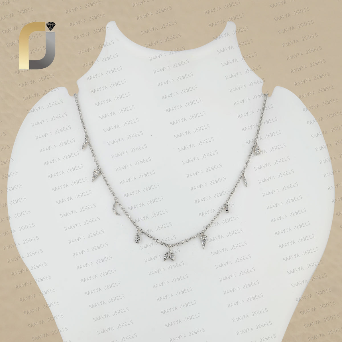 925 Silver Pave Diamond Charm Necklace Jewelry