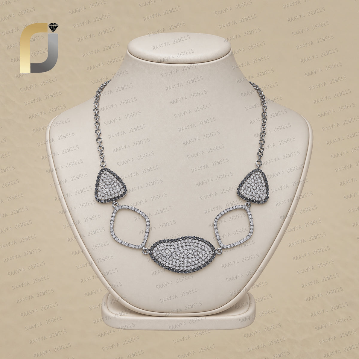 Natural Champagne, Black Diamond 925 Silver Choker Necklace Jewelry