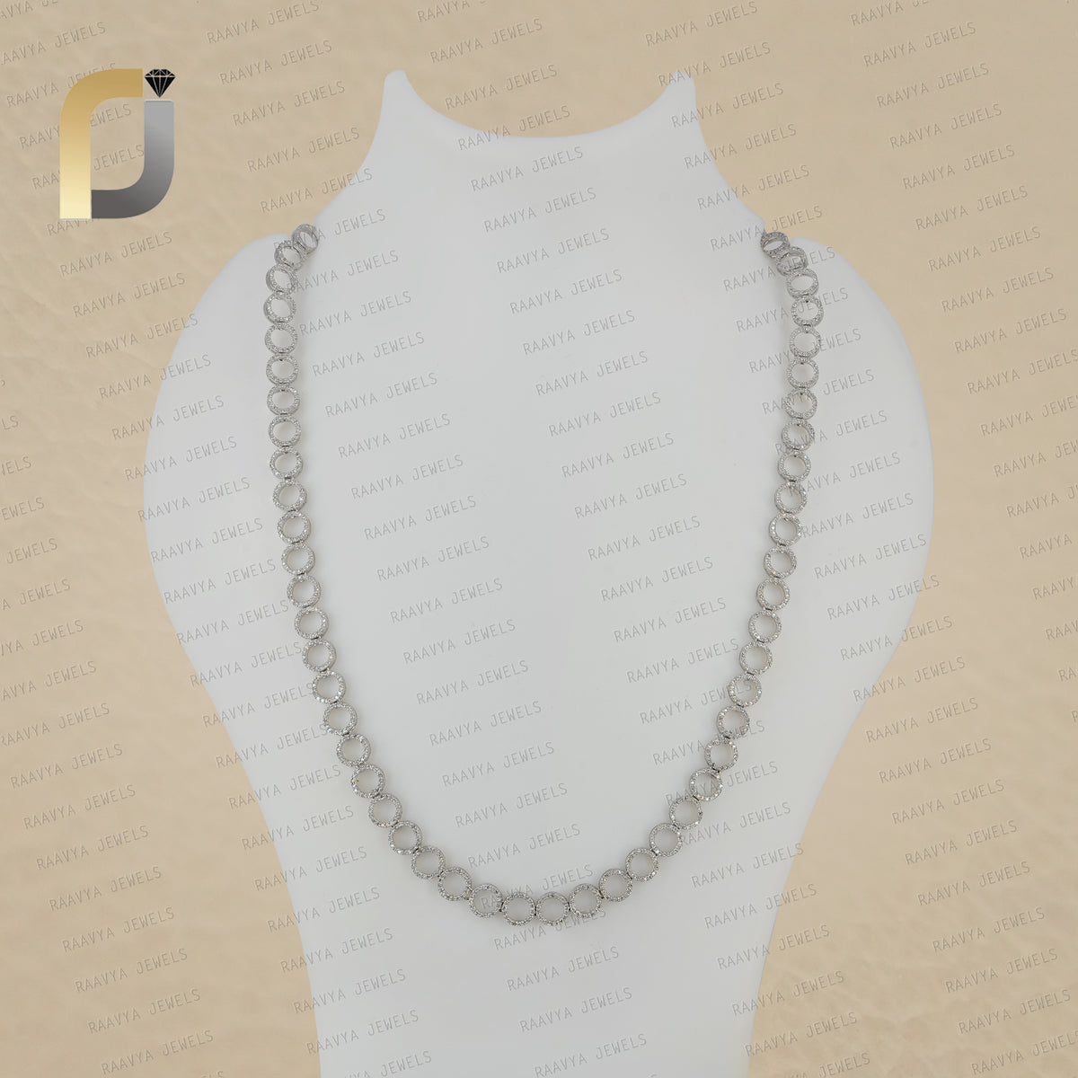 Pave Diamond 925 Silver Chain Necklace Fine Jewelry