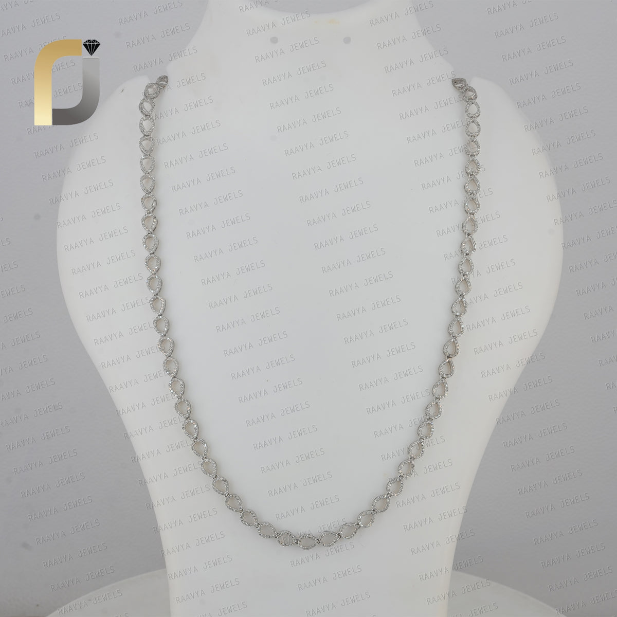 Pave Diamond Drop 925 Silver Handmade Chain Necklace Jewelry