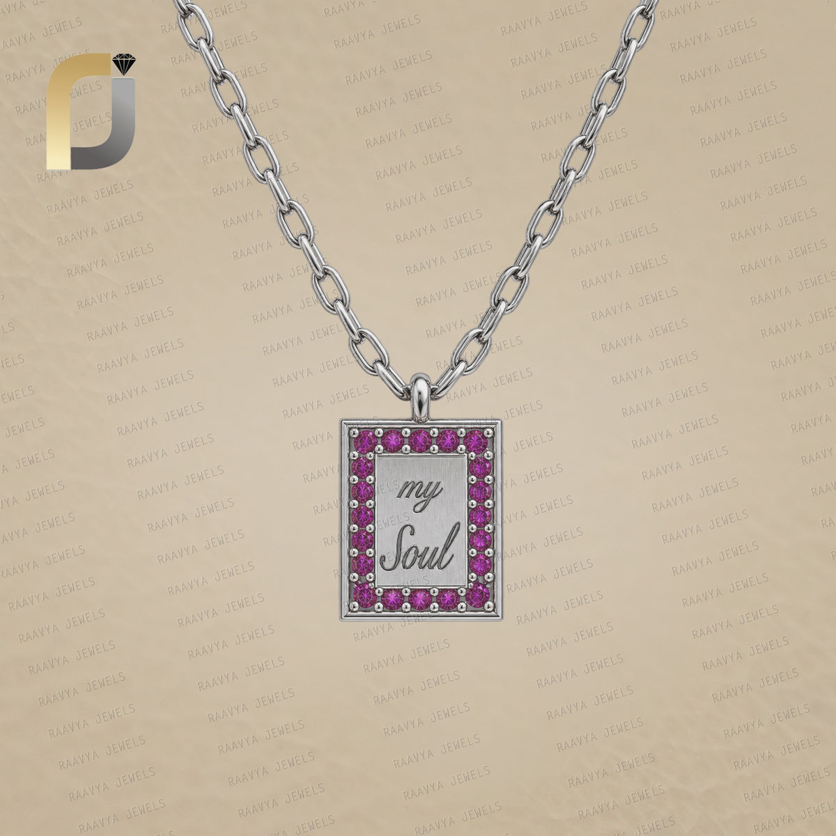 Ruby Gemstone 925 Silver Tag Pendant Jewelry