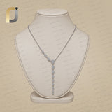 925 Silver Pave Diamond Lariat Y Necklace Jewelry