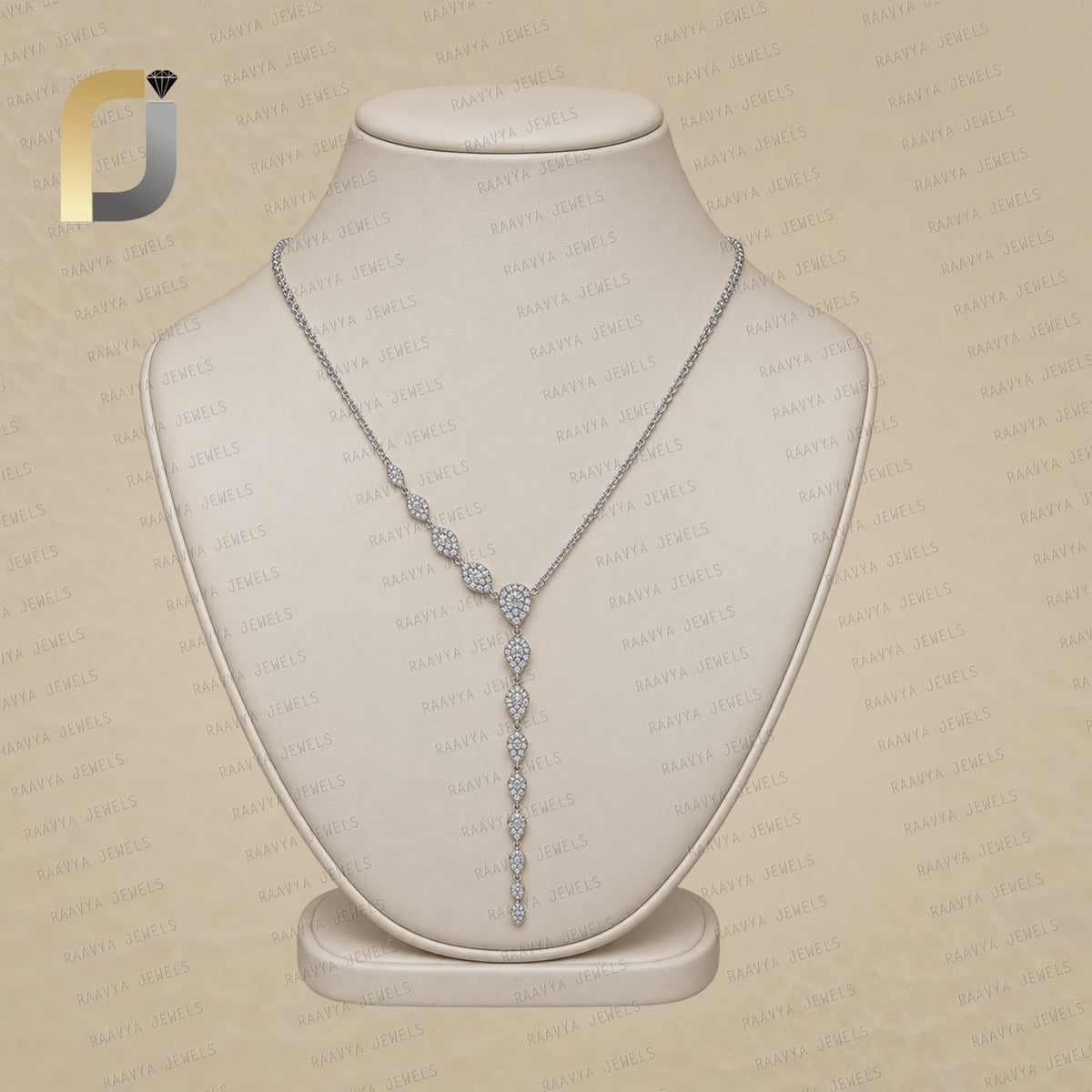 925 Silver Pave Diamond Lariat Y Necklace Jewelry