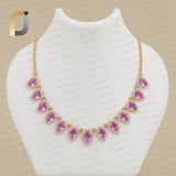 Solid 14K Yellow Gold Pink Sapphire & Diamond Jewelry
