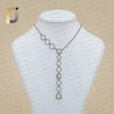 Pave Diamond 925 Silver Y Necklace Handmade Jewelry