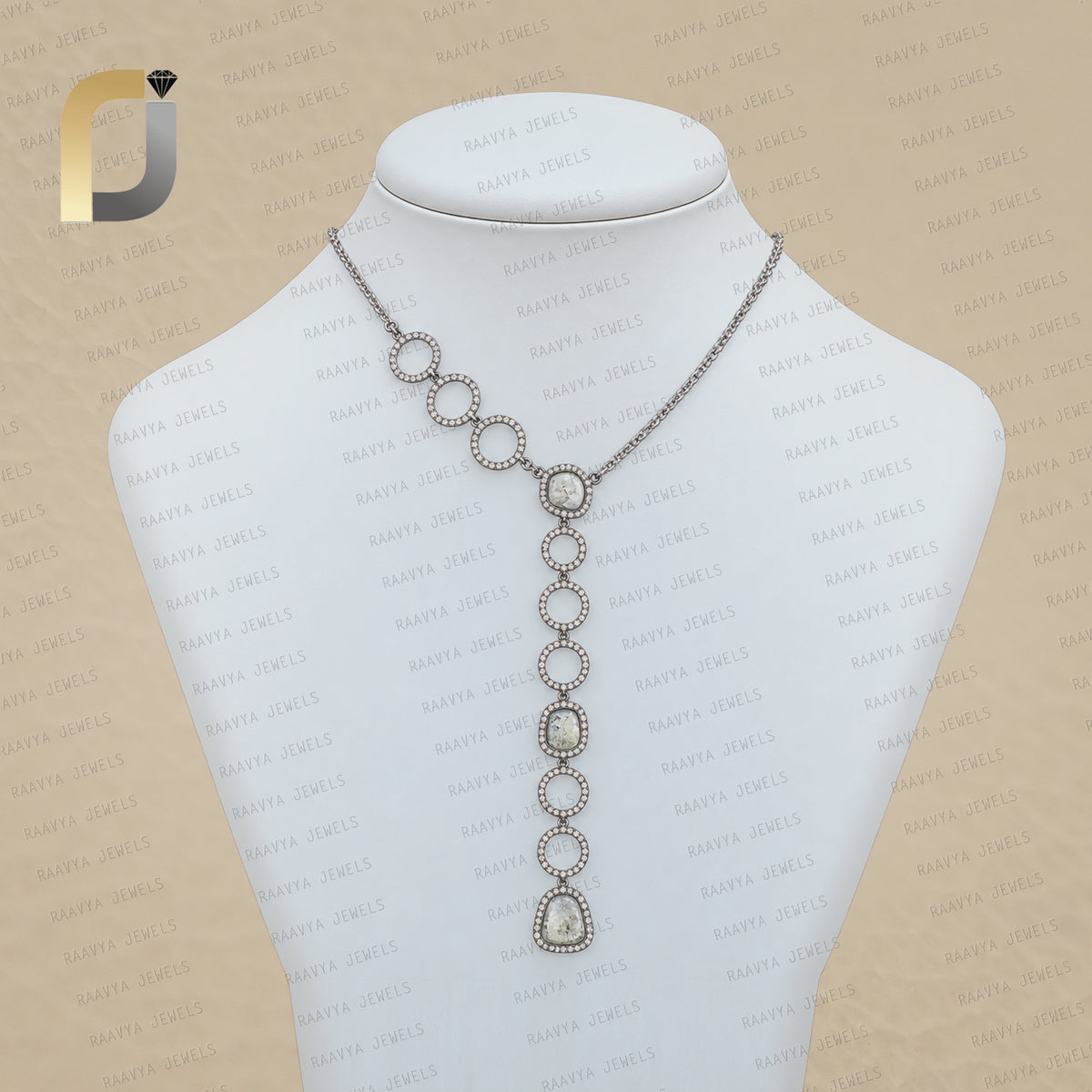 Pave Diamond 925 Silver Y Necklace Handmade Jewelry