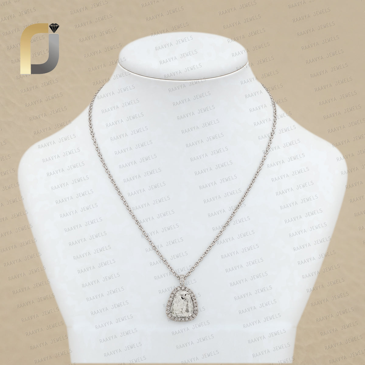 925 Sterling Silver Slice Diamond Necklace Jewelry