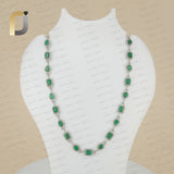 Pave Diamond Solid 925 Sterling Silver Necklace Emerald Gemstone Jewelry