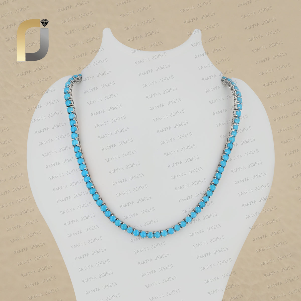 Turquoise Gemstone 925 Silver Necklace Fine Jewelry