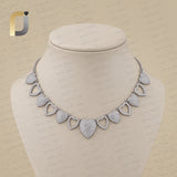 Champagne Diamond 925 Silver Heart Choker Necklace