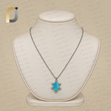 Turquoise Gemstone Diamond Oxidized 925 Silver Pendant Necklace