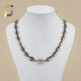 14k Gold Diamond, 925 Silver Cowrie Shell Necklace Jewelry
