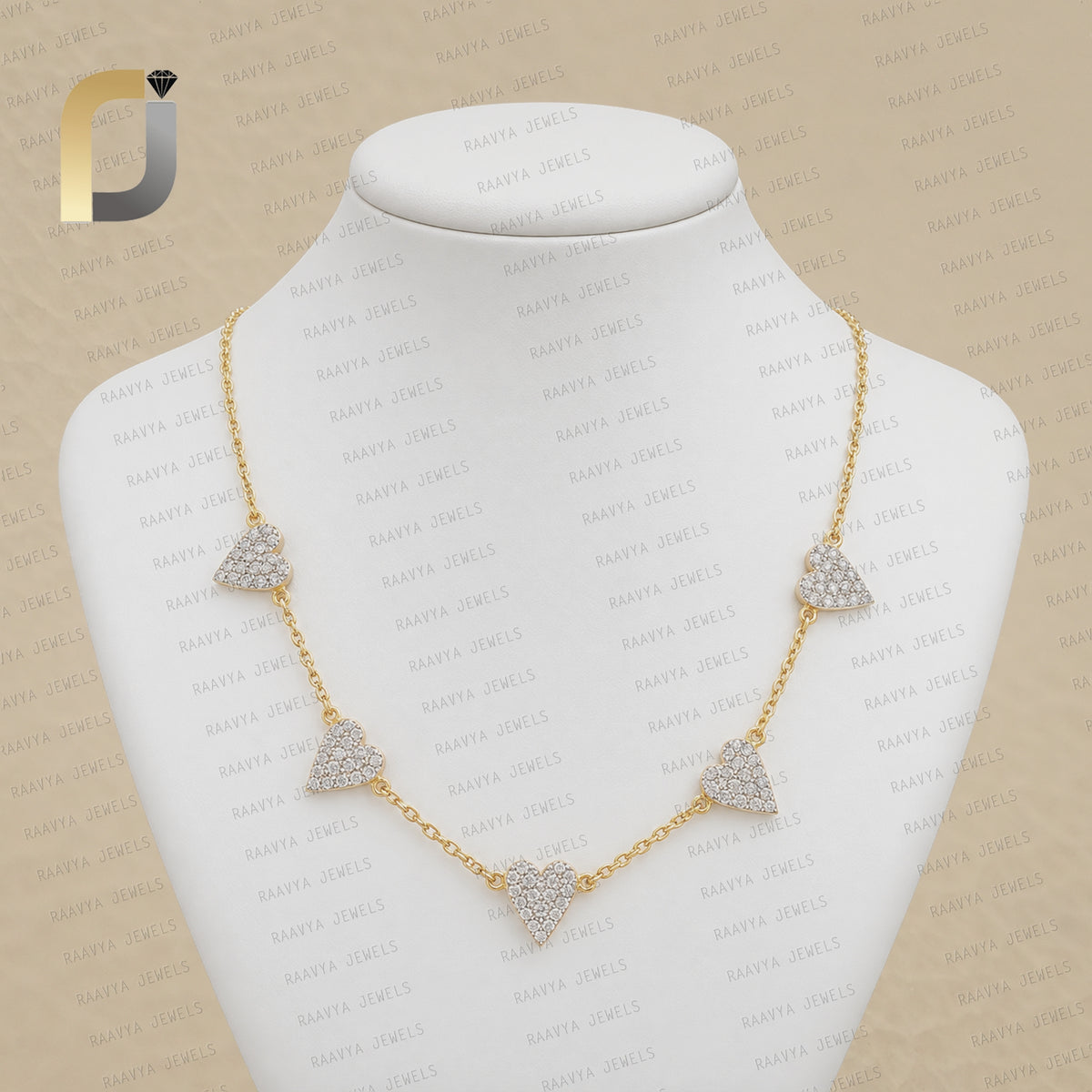 Solid 14k Yellow Gold Heart Charm Necklace Natural Pave Diamond Jewelry
