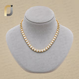 Genuine White Diamond Solid 14k Yellow Gold Necklace