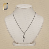 925 Silver Pave Diamond Thunder Pendant Necklace Jewelry