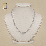 Solid 14k White Gold Natural Diamond Necklace Fine Jewelry