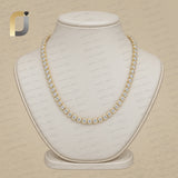 Double Cut White Diamond 14K Solid Yellow Gold Necklace