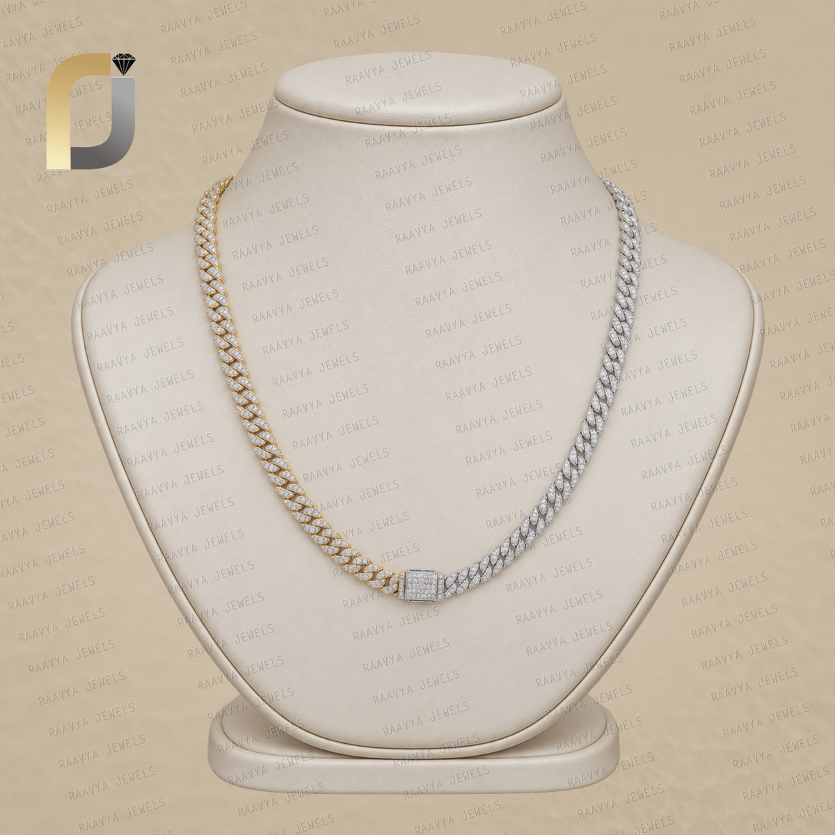 Pie Cut Diamond & Double Cut White Diamond 14K Solid Yellow Gold Necklace