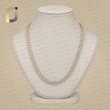 Yellow Gold White Diamond Solid Gold Handmade Necklace