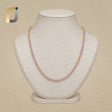 14K Solid Yellow Gold light Pink Sapphire Tannis Necklace