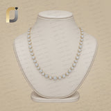 14K Solid Yellow Gold Double Cut White Diamond 16-Inch Long Necklace