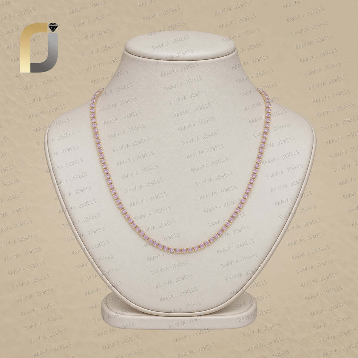Pink Sapphire Gemstone 14K Solid Yellow Gold Necklace Jewelry