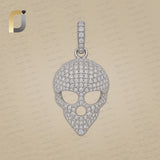 Natural Pave Diamond 925 Silver Designer Skull Charm Pendant