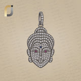 Pave diamond Silver Buddha Pendant Jewelry