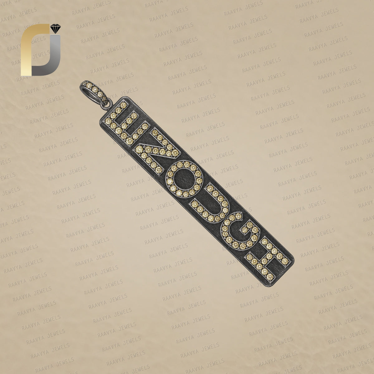 Silver Diamond Name Tag pendant & Jewelry