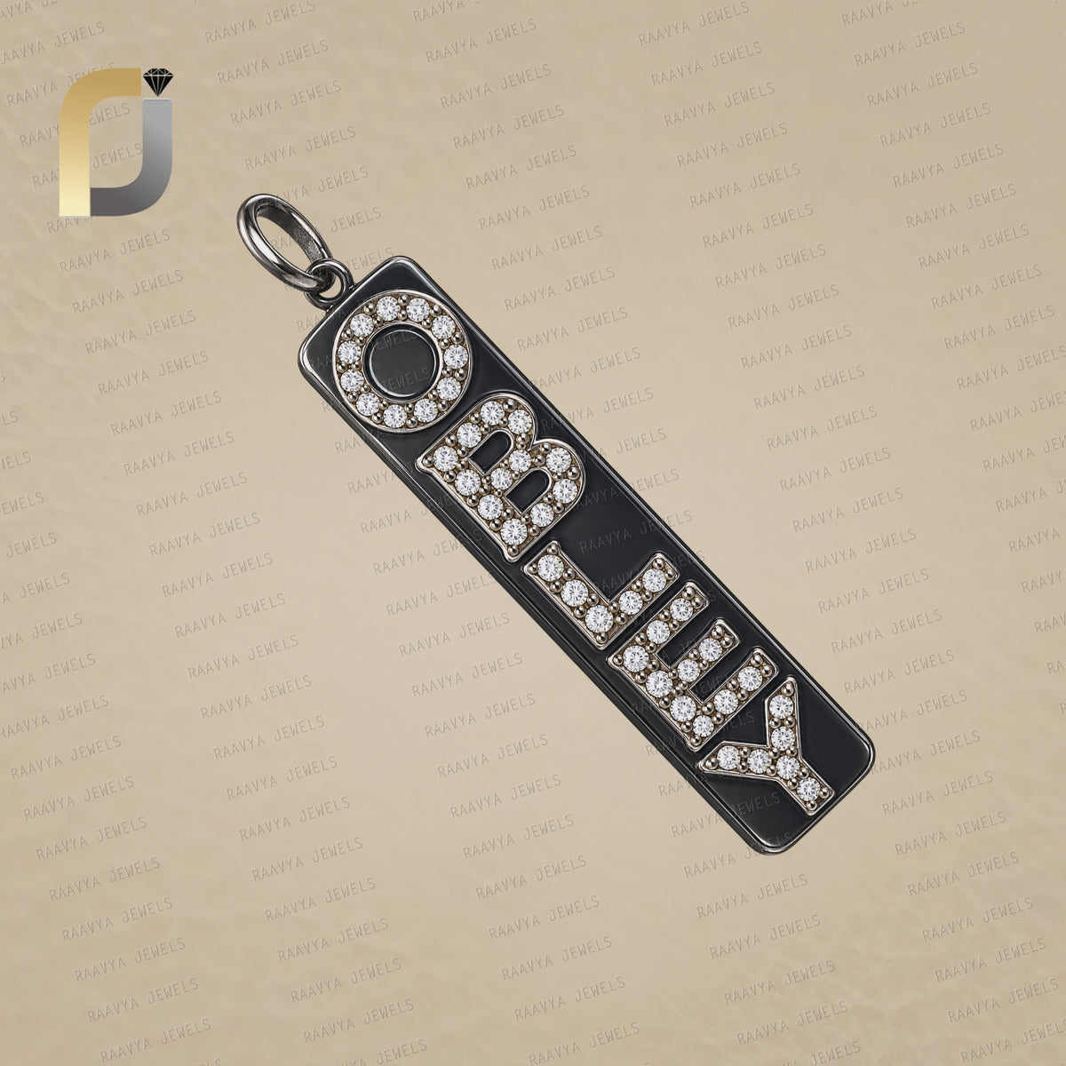 925 Silver Diamond "OBEY" Name Initial Pendant
