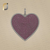 Ruby Gemstone Diamond Heart 925 Silver Pendant