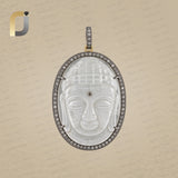 Pave Diamond Rainbow Moonstone Buddha Pendant Jewelry