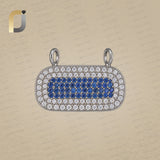 925 Sterling Silver Blue Sapphire Gemstone Diamond Charm Pendant