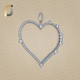 Natural Diamond 925 Silver Moonstone Heart Designer Charm Pendant