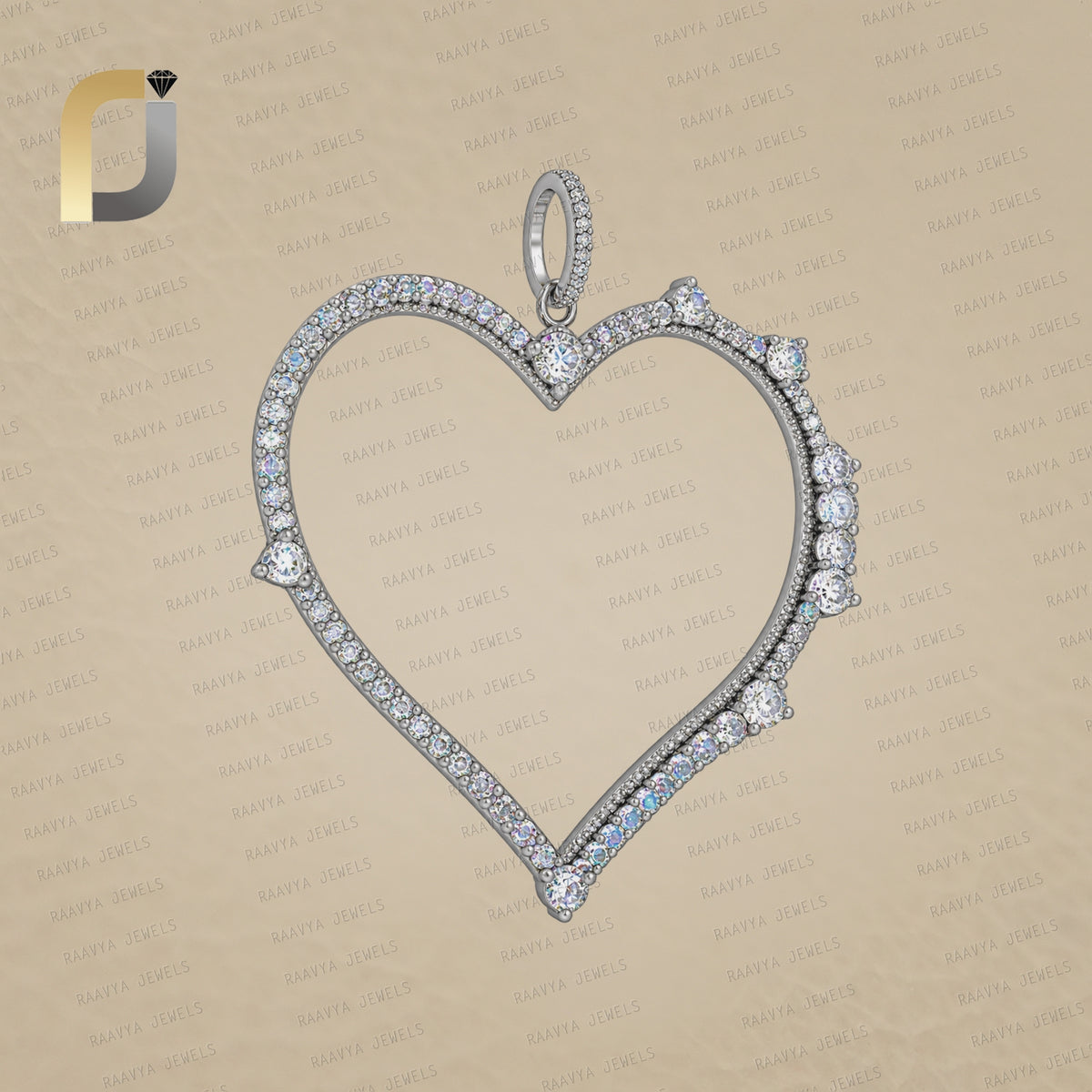 Natural Diamond 925 Silver Moonstone Heart Designer Charm Pendant