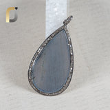 925 Silver Diamond & Labradorite Gemstone Pendant