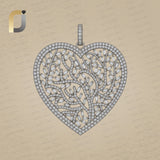 Diamond Heart Oxidized 925 Silver Heart Pendant Jewelry