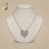 Baguette Diamond Heart Pendant Necklace Jewelry