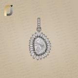 Slice Polki Baguette Diamond Charm 925 Silver Designer Pendant