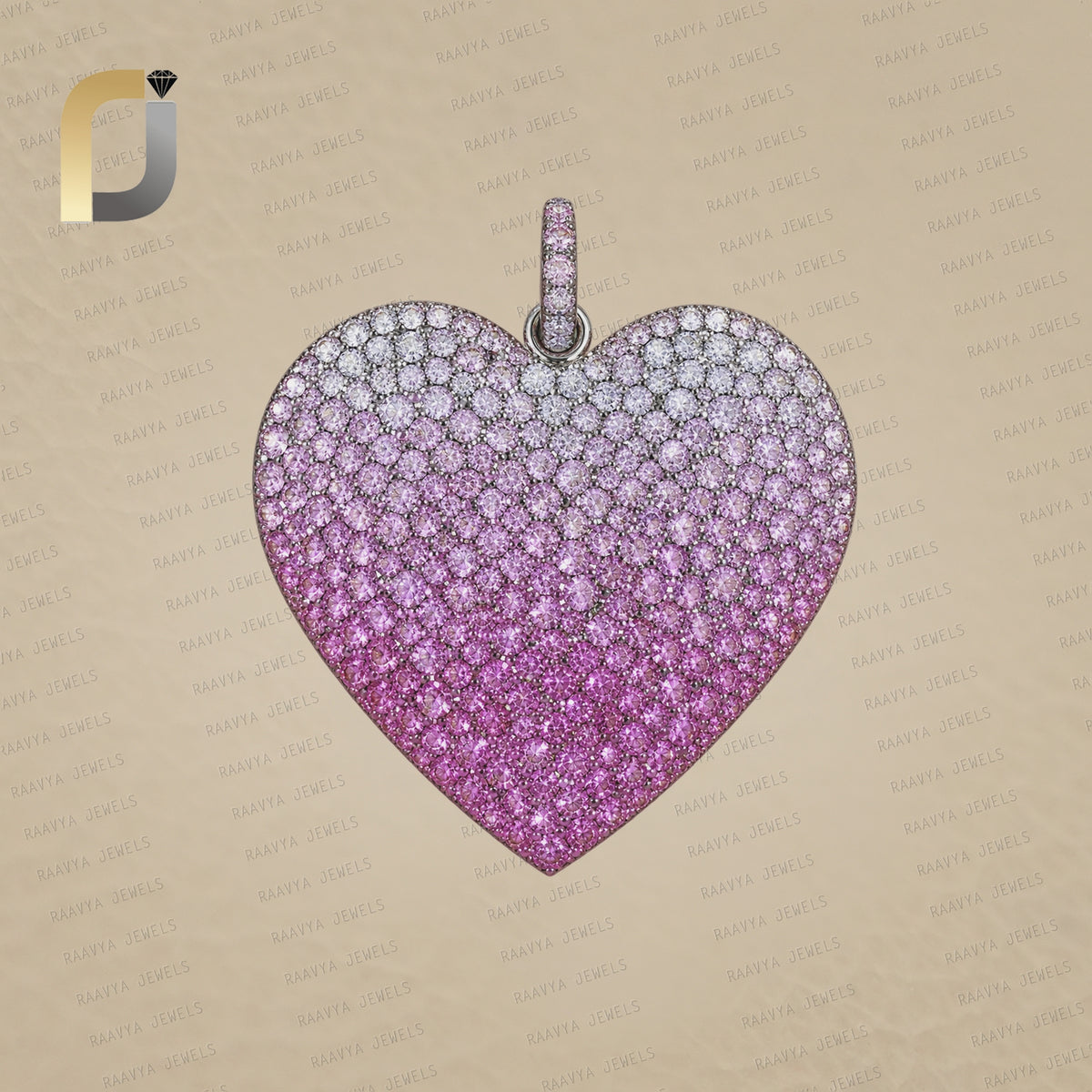 Pink Sapphire Heart Pendant, Silver Pink Sapphire Heart Pendant, Silver Diamond Pendant