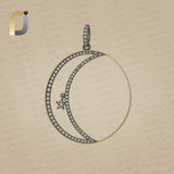 Diamond Moon Star Charm Pendant 925 Silver Jewelry