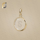 14K Solid Gold White Diamond Crystal S Initial Pendant