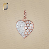 14K Rose Gold Diamond Heart Pendant