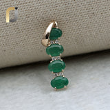 14k Gold New Design Emerald Diamond Pendant Jewelry