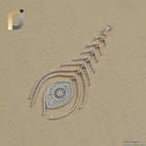 14K Gold Diamond Feather & Wings Pendant