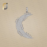 925 Sterling Silver pave diamond Moon Pendant & Charm Jewelry