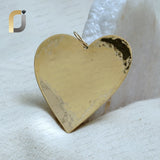 14K Solid Yellow Plain Gold Heart Pendant Jewelry